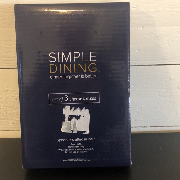 New Set of 3 Cheese Knives with Wood Handles Crafted in India - Picture 4 of 6